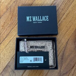 MZ Wallace Rose Gold Metallic Leather Card Wallet